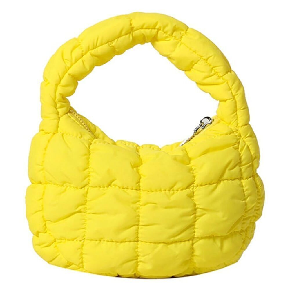 4672 Mini Puffy Quilted Handbag Soft Puffer Tote Bag Cute Wrist Bubble Bag